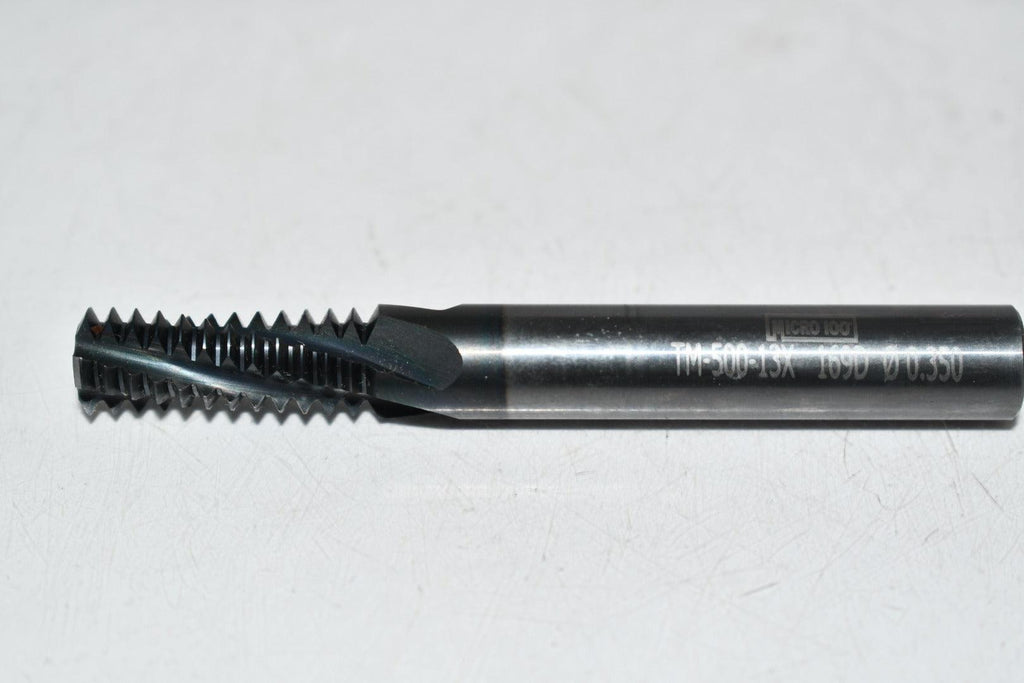 MICRO 100 TM-500-13X 13 T.P.I. TPI, .350'' Dia., Solid Carbide Thread Mill