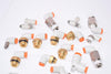Mixed Lot of 18 SMC Pneumatic Elbow Fittings Push to Connect Mixed Sizes