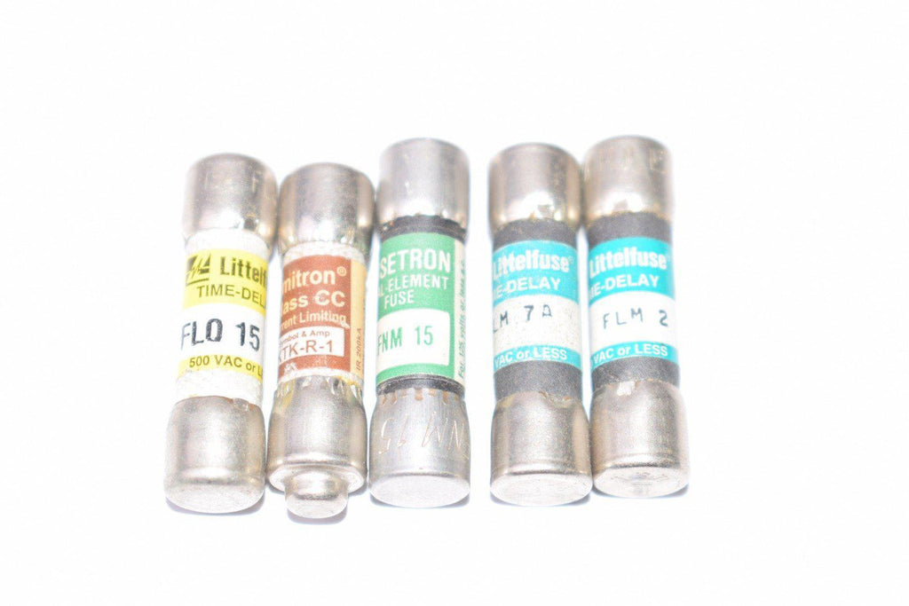 Mixed Lot of 5 NEW Littelfuse, Bussmann Fusetron Midget Fuses