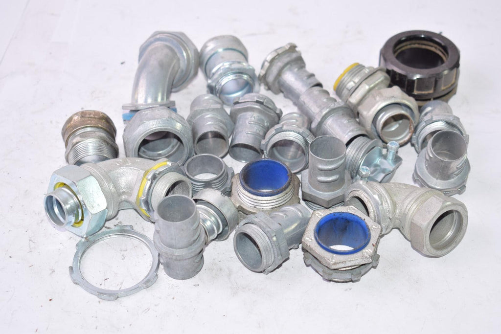 Mixed Lot of Conduit Fittings, Connectors, Couplers, Mixed Sizes