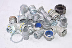 Mixed Lot of Conduit Fittings, Connectors, Couplers, Mixed Sizes