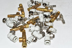 Mixed lot of NEW & Used Fittings, Straight 90 degree Tee Coupling Push to Fit Threaded