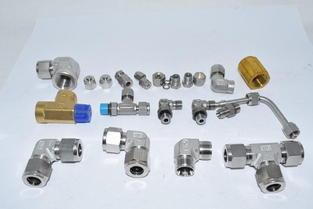 Mixed Lot of NEW & Used Parker & Others Fittings, Tee 90 deg. Threaded Compression