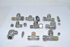 Mixed Lot of NEW Hoke Gyrolok Parker & Others 3-Way Tee Fitting 90 deg.