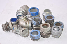 Mixed Lot of Threaded Conduit Connector Fittings, Mixed Sizes