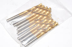 NEW 10 Piece Set of Coated High Speed Steel 11/64'' Straight Shank Twist Drill Bits