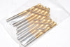 NEW 10 Piece Set of Coated High Speed Steel 11/64'' Straight Shank Twist Drill Bits