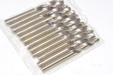 NEW 12 Piece Set of Size #10 High Speed Steel Straight Shank Twist Head Drill Bits - Bright Finish