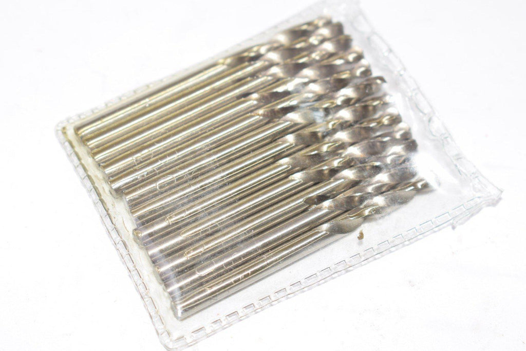 NEW 12 Piece Set of Size #30 High Speed Steel Straight Shank Twist Head Drill Bits - Bright Finish