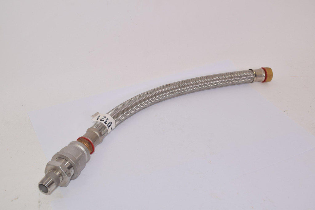 NEW 304-150 1 x 1/2 Connector to 22'' Braided Connector Hose with Brass Fittings