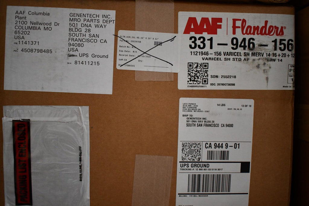 NEW AAF Flanders 331-946-156 VARICEL SH MERV 14 Air Filter 16 X 20 X 12