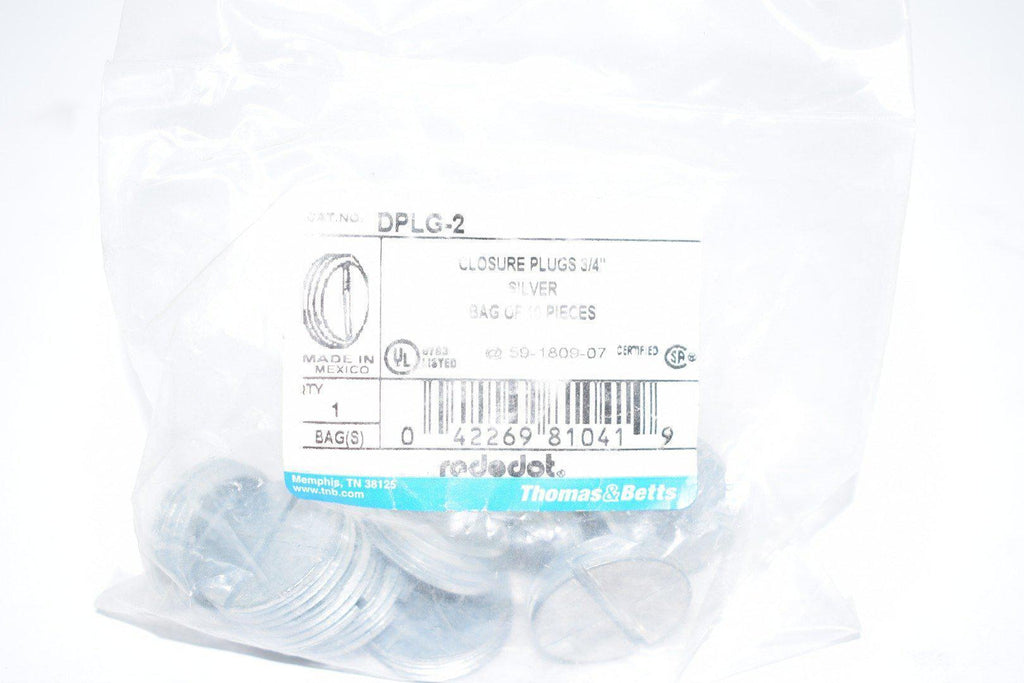 NEW ABB Thomas & Betts DPLG-2 Close-Up Plug, Hub Size 3/4 Inch, Silver, Zinc