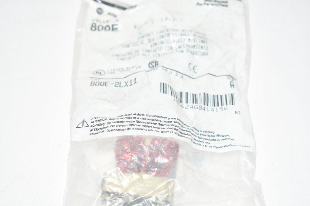 NEW Allen Bradley 800E-2LX11 CARTRIDGE CONTACT BACK OF PANEL COMPONENT NON-ILLUMINATED 2 ACROSS MOUNTING 1 NO 1 NC