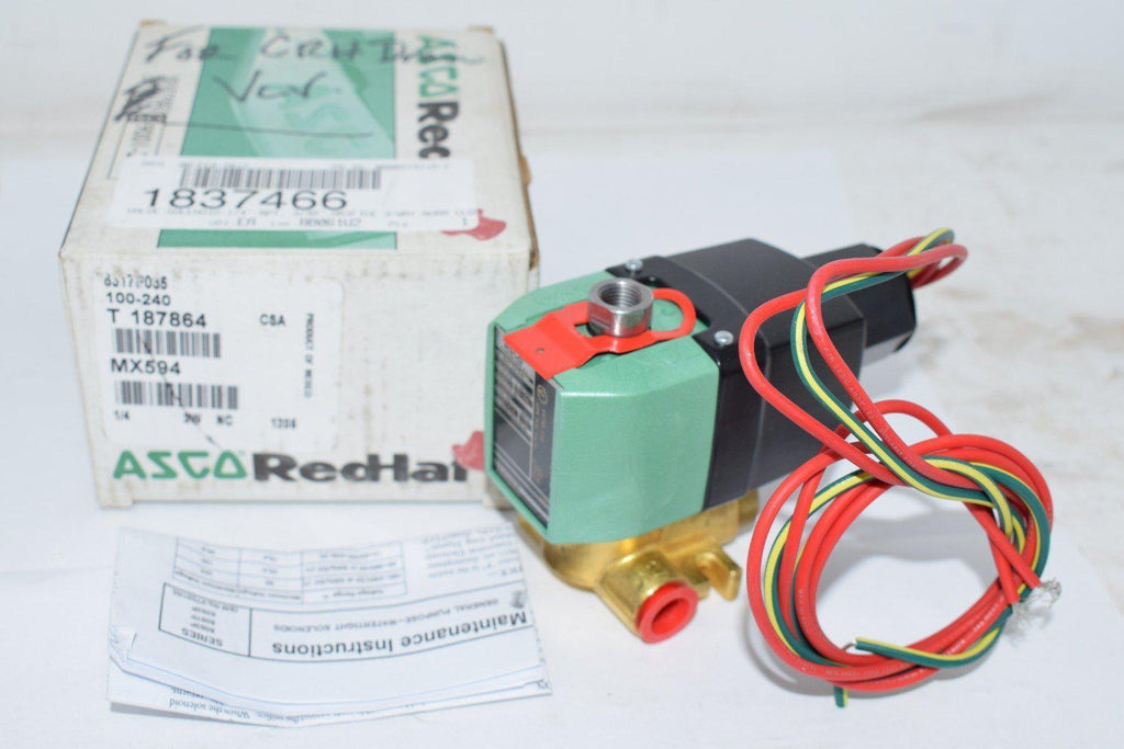 NEW Asco 8317P035 Red Hat 3-Way Solenoid Valve 1/4'' 100-240