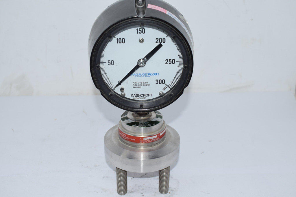 NEW Ashcroft 0-300 PSI 4-1/2'' Pressure Gauge Duragauge PIC 142B5 HASG 1''-300#RF