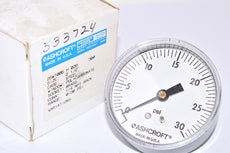 NEW, Ashcroft, 25W1005, H 02B, 2-1/2'', Brass Socket, 1/4 NPT Back, 533724