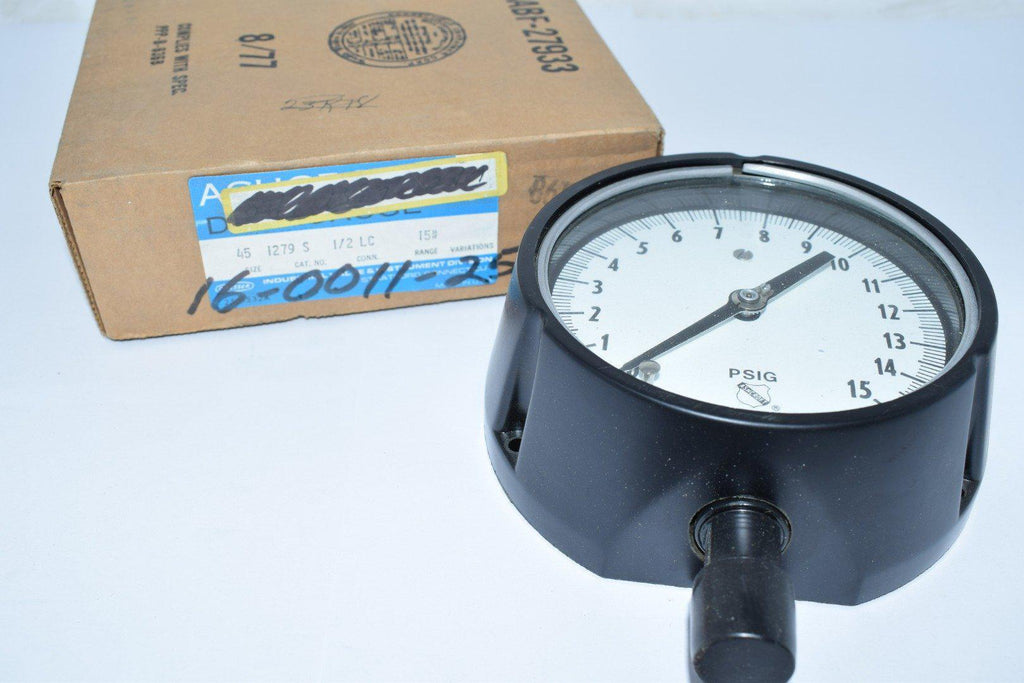 NEW Ashcroft 451279S 1/2 LC 0-15 PSI Pressure Gage