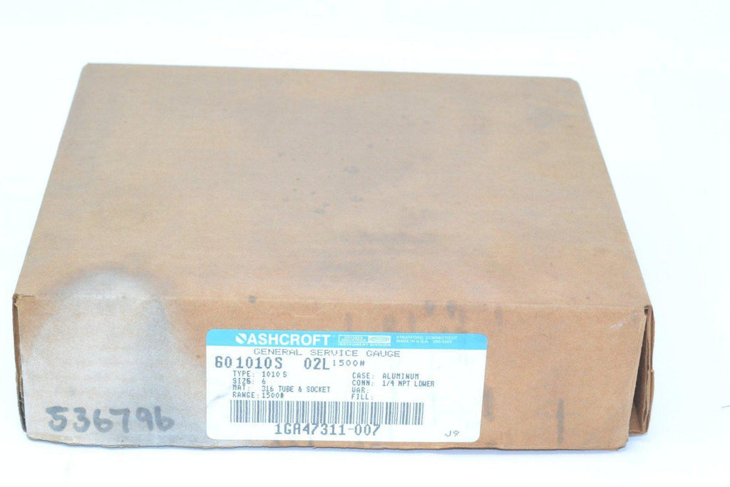 NEW ASHCROFT 601010S 1500# 02L 6'' Aluminum Pressure Gauge