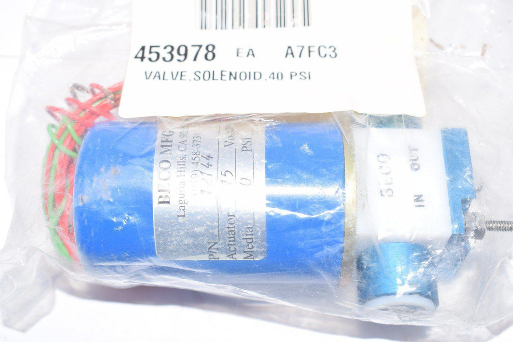 NEW, BECO MFG. 12144 ACTUATOR 115 VOLTS/PSI AC MEDIA 40 PSI (DR1D3)