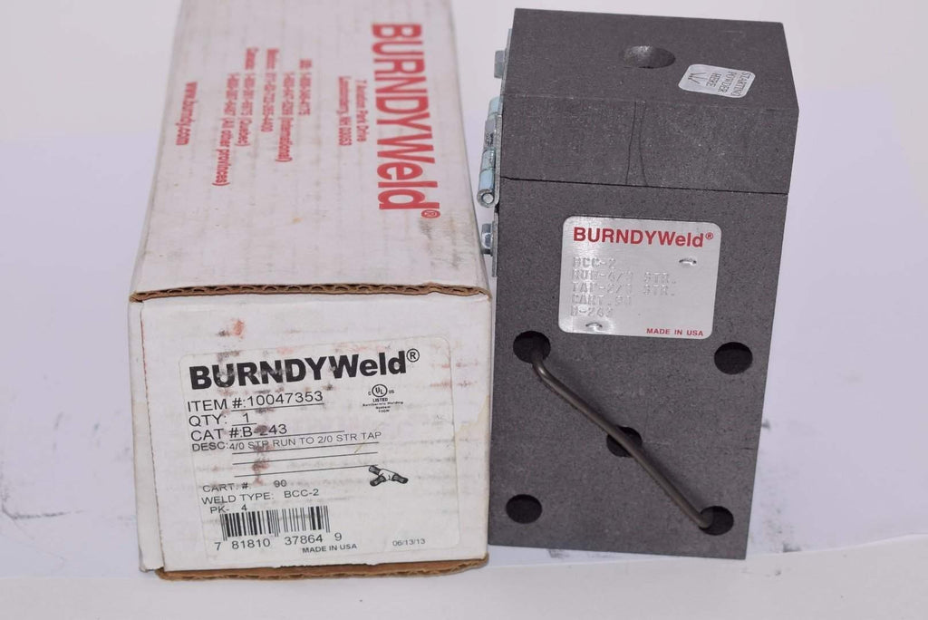 NEW Burndy, B243 10047353 BW BCC2 Horizontal Mold Connector Tap to Run 4/0R - 2/0