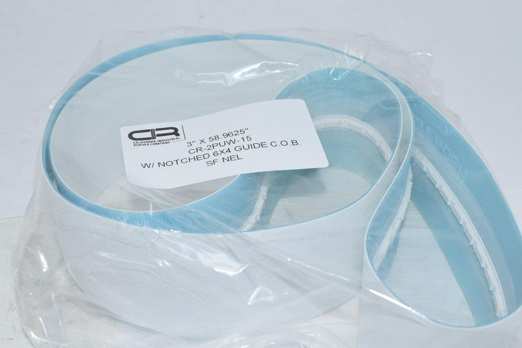 NEW California Industrial Rubber CR-2PUW-15 3'' x 58.9625'' W/ Notched 6x4 Guide Belt