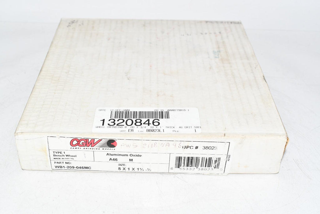NEW CGW WB1-209-046MC 1-1/4IN-1/2IN A46 BENCH 8'' 46 1'' GRINDING WHEEL