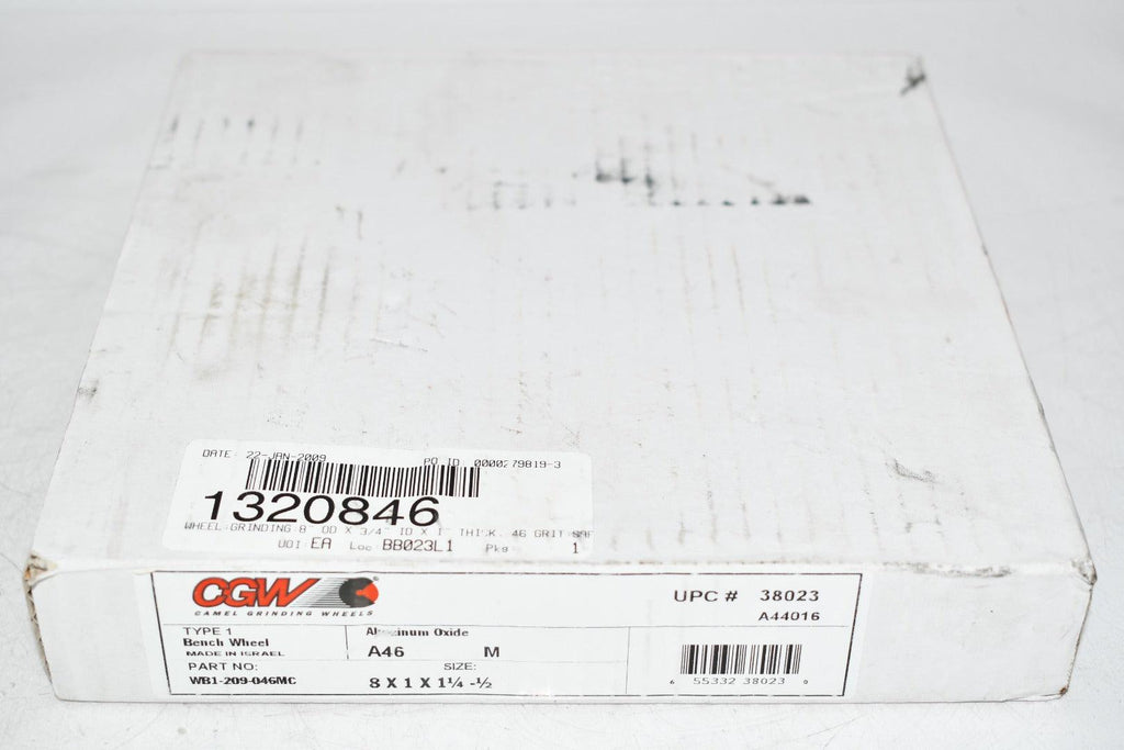 NEW CGW WB1-209-046MC 1-1/4IN-1/2IN A46 BENCH 8IN 46 1IN GRINDING WHEEL