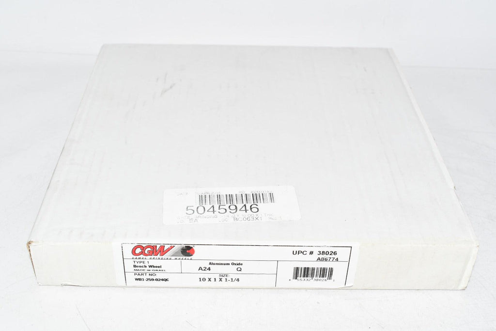 NEW CGW WB1-259-024QC ALUMINIUM OXIDE 1-1/4'' 10'' 24GRIT 1'' GRINDING WHEEL
