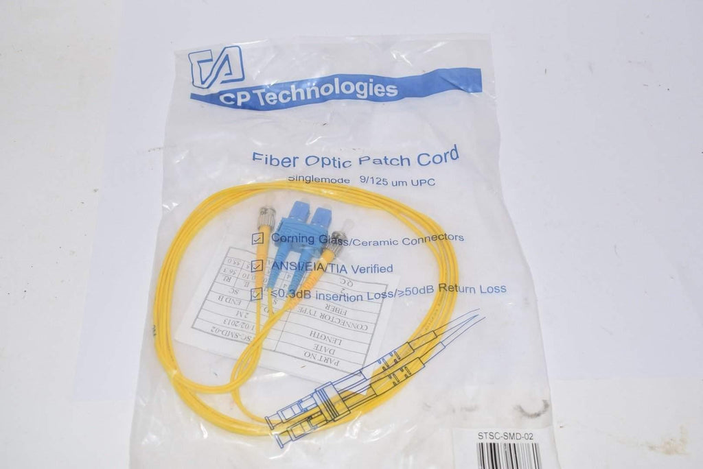 NEW CP Tech ST-SC Single Mode Duplex Fiber Jumper STSC-SMD-02 2 Meter