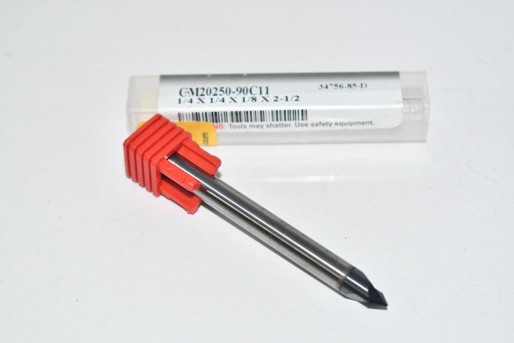 NEW Data Flute CM20250-90C11 1/4'' 2 Flute Carbide Chamfer Mill 1/4 x 1/4 x 1/8 x 2-1/2