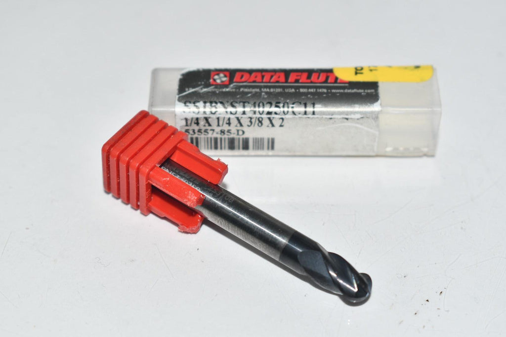 NEW Data Flute SSIBNST40250C11 1/4'' Carbide Ball Nose End Mill 1/4 x 1/4 x 3/8 x 2