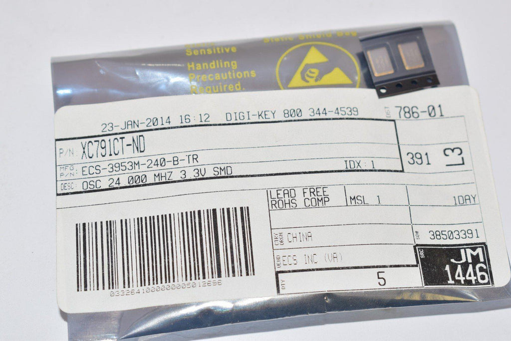 NEW ECS Inc. ECS-3953M-240-B-TR SC XO 24.000MHZ HCMOS SMD