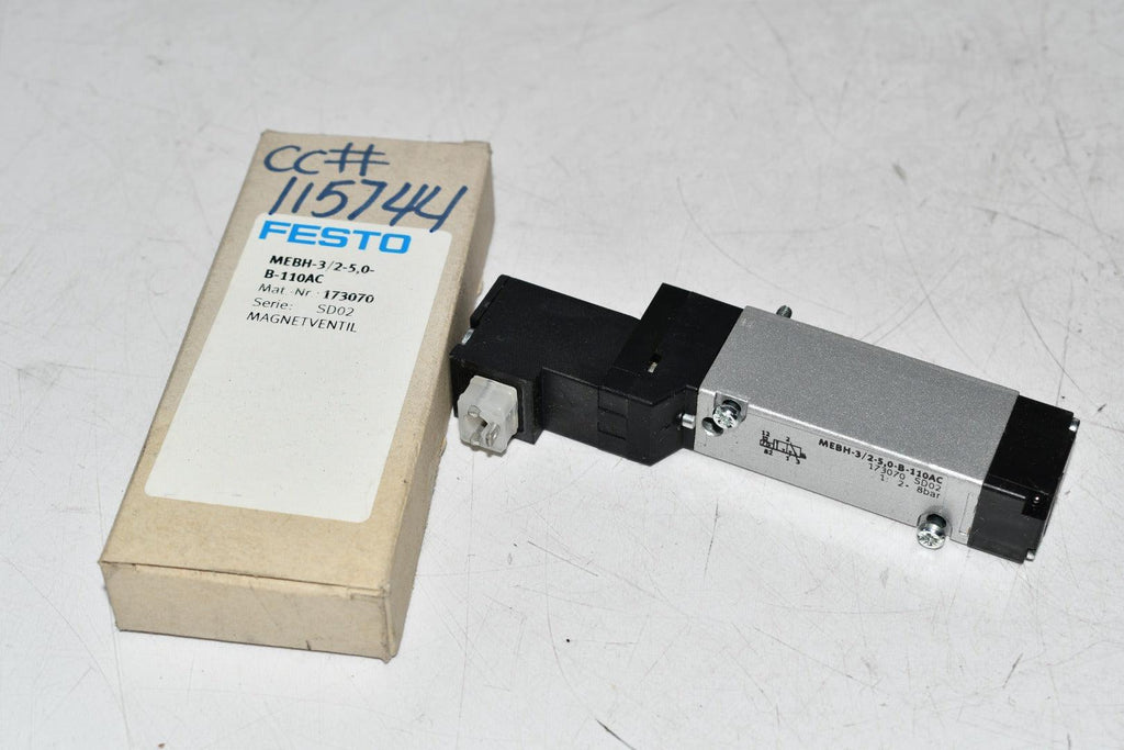 NEW FESTO 173070 Solenoid Valve MEBH-3/2-5,0-B-110AC