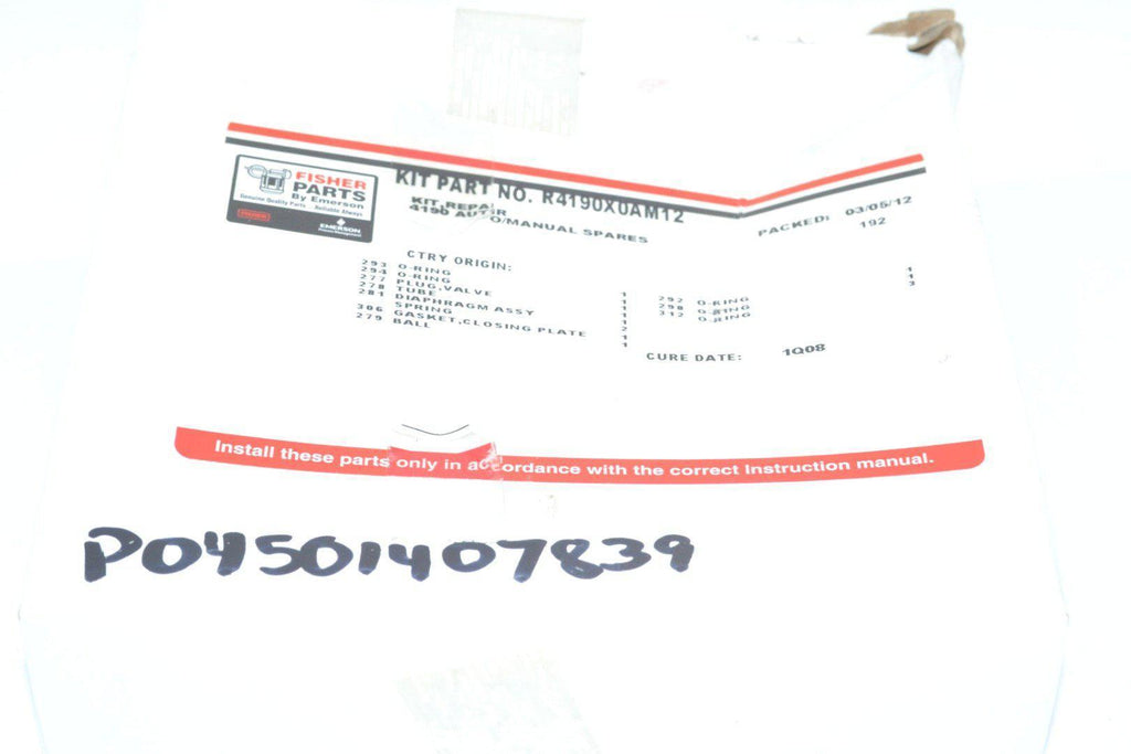 NEW FISHER Emerson R4190X0AM12 GASKET AND SEAL REPAIR KIT, 4190 Auto Manual Spares