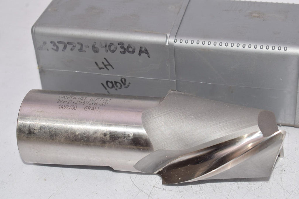 NEW HANITA 1492/00 Z3772A HSS 2-1/2'' x 2'' x 3'' x 6-3/4'' x R-.19'' 2FL End Mill L-H