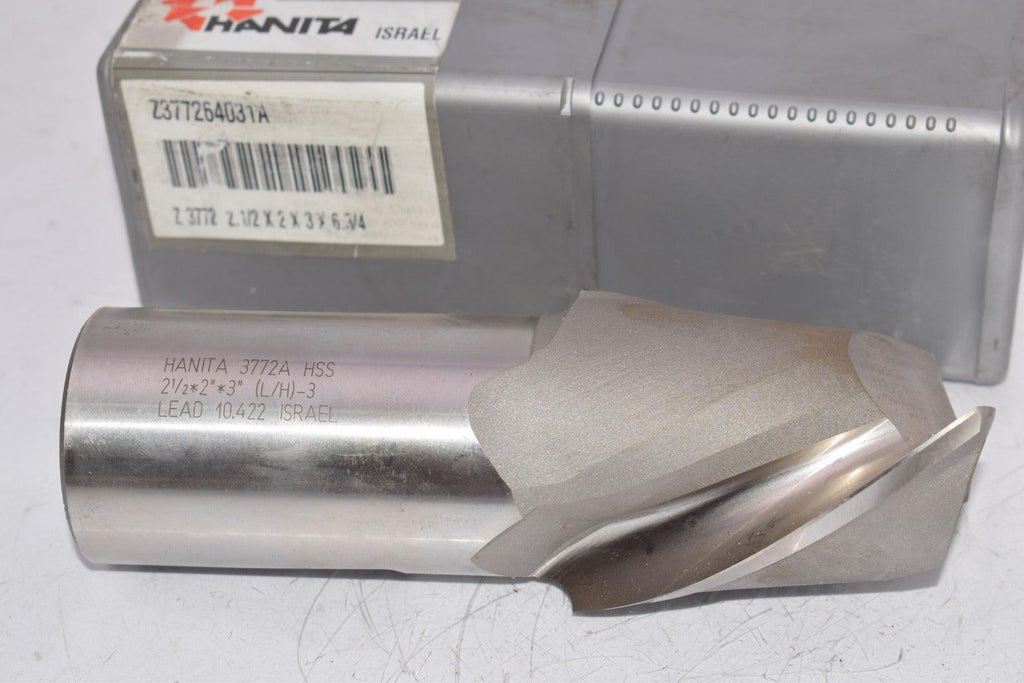 NEW HANITA 3772A HSS 2-1/2'' x 2'' x 3'' (L-H)-3 End Mill 2 Flute L-H