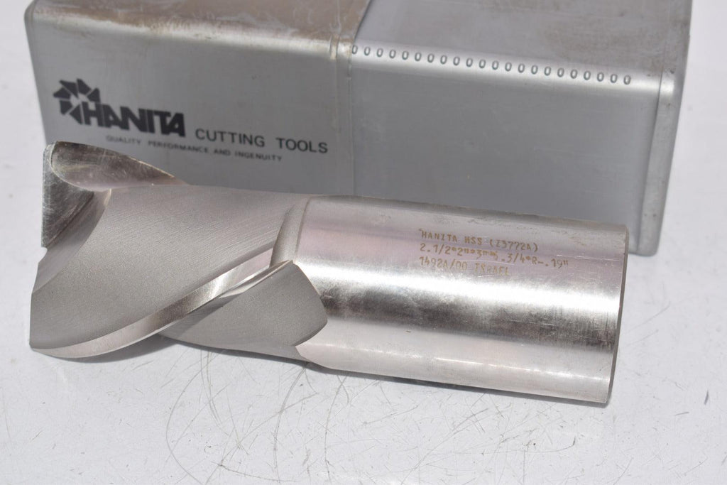 NEW HANITA HSS Z3772A 2-1/2'' x 2'' x 3'' x 6-3/4'' R-.19'' 2 Flute Finishing End Mill