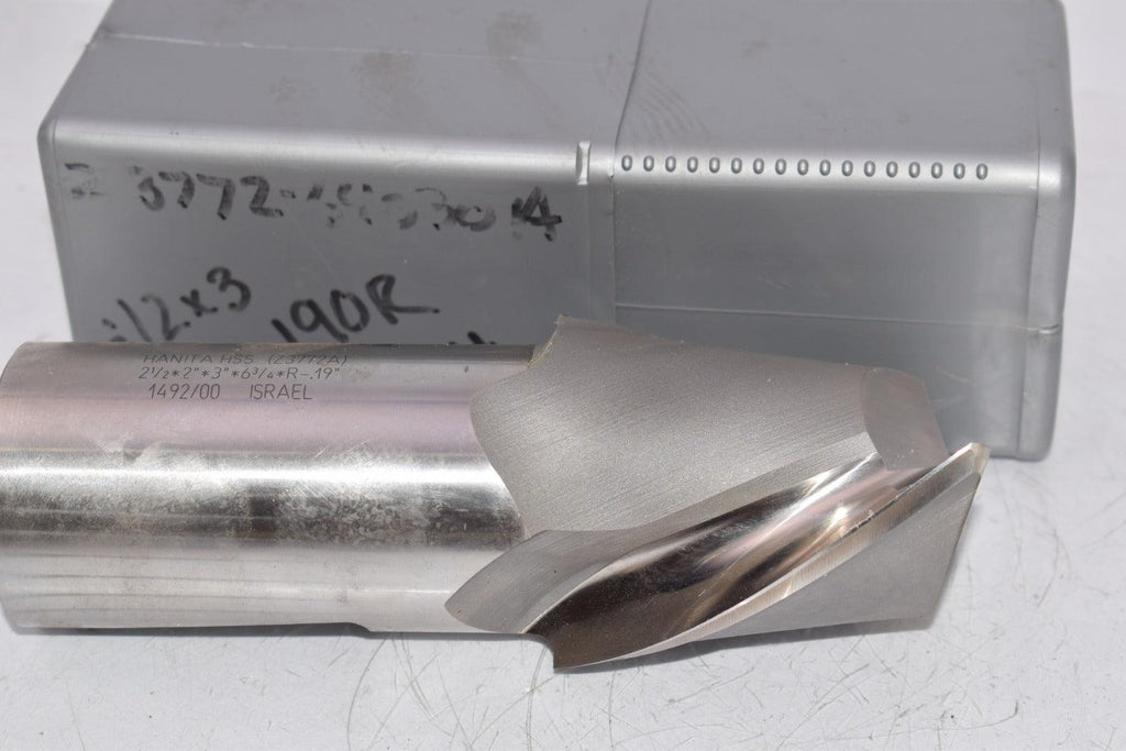 NEW HANITA HSS Z3772A 2-1/2'' x 2'' x 3'' x 6-3/4'' x R-.19'' 2 Flute Finishing End Mill