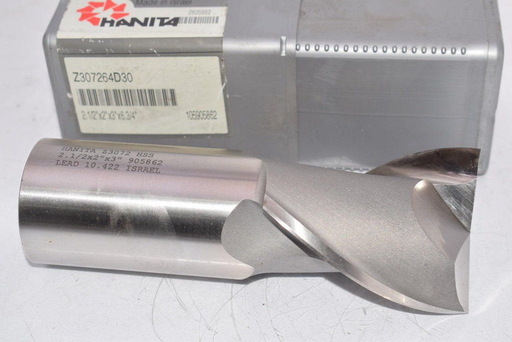NEW HANITA Z307264D30 905862 Z3072 2-1/2'' x 2'' x 3'' x 6-3/4'' Z3072 2-Flute End Mill R-H HSS