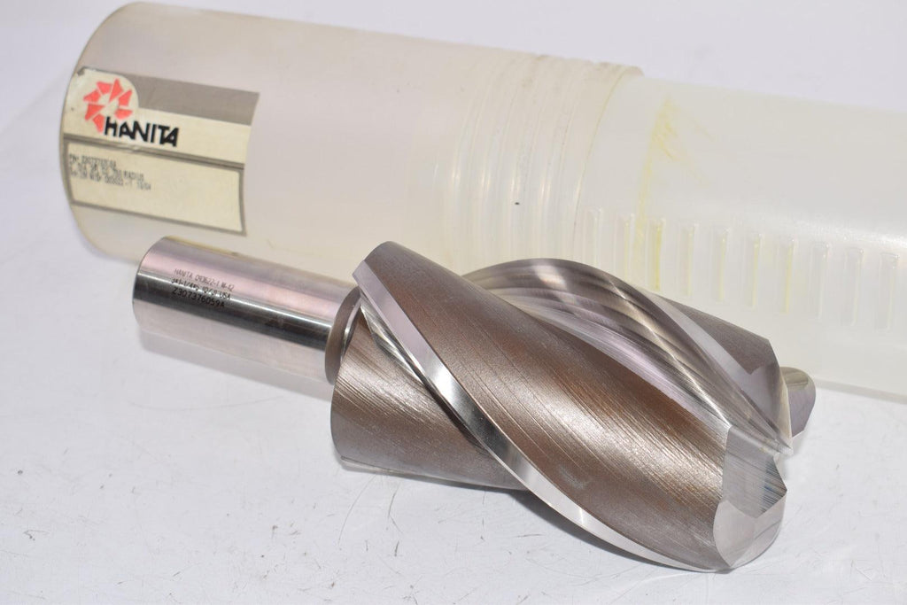 NEW Hanita Z307376059A 093622-1 3'' Dia x 1-1/4'' Shank x 5'' (Q/J) 3FL Reduced Shank Finishing End Mill