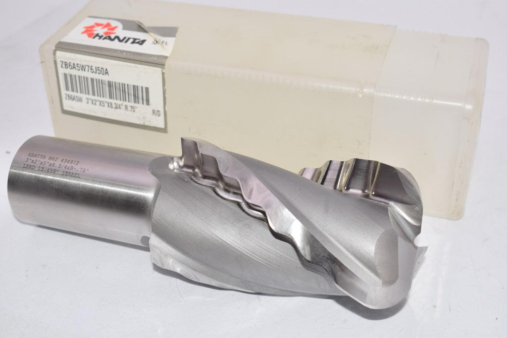 NEW HANITA ZB6A5W76J50A 434972 3'' x 2'' x 5'' x 8-3/4'' x R-.75'' Crest Cut End Mill R-H