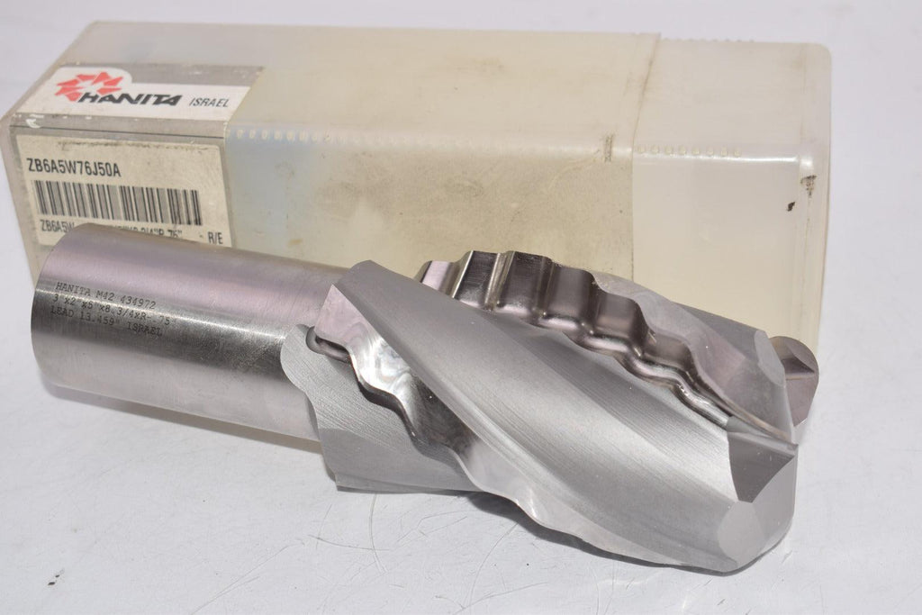 NEW HANITA ZB6A5W76J50A ZB6A5W 3'' x 2'' x 5'' x 8-3/4'' x R-.75'' R/E Crest Cut End Mill 434972 R-H
