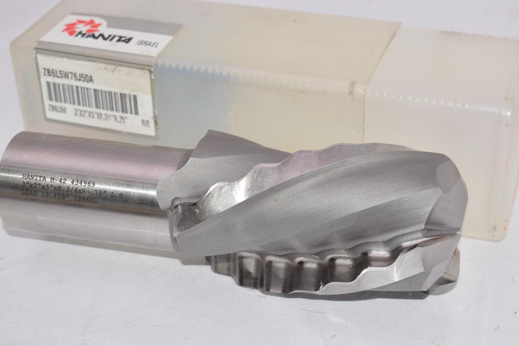 NEW HANITA ZB6L5W76J50A ZB6L5W 434969 3'' x 2'' x 5'' x 8-3/4'' x R-.75'' Crest Cut End Mill L-H R/D