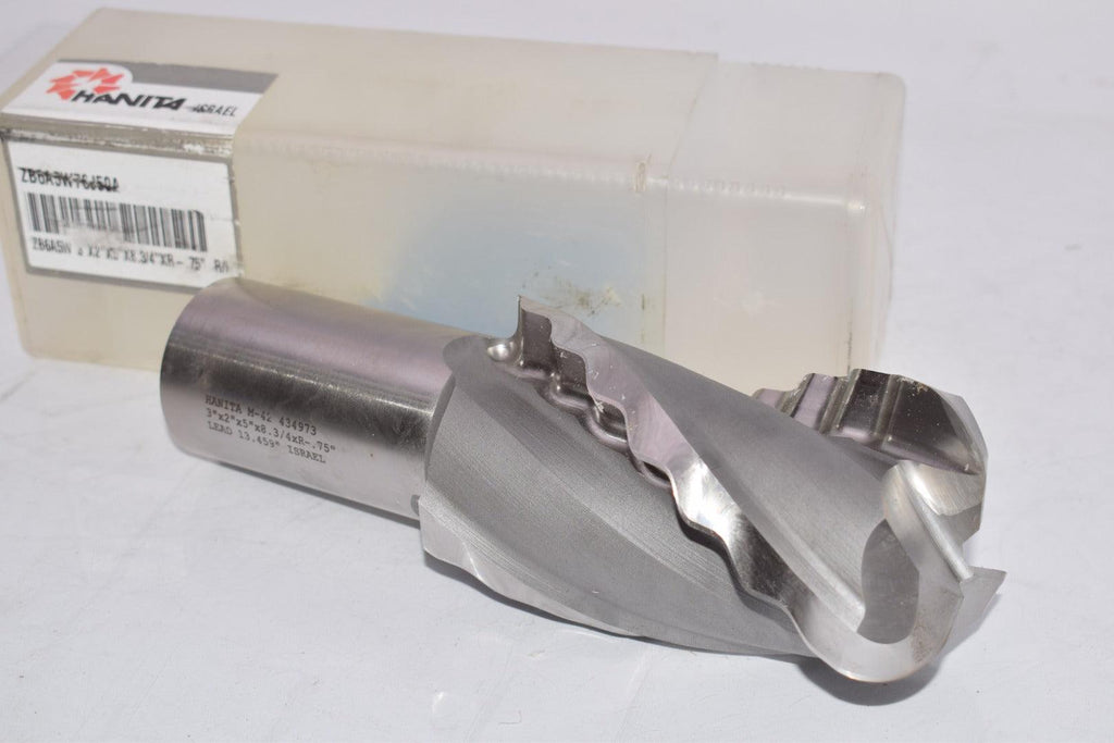 NEW HANITA ZB6L5W76J50A ZB6L5W 434973 3'' x 2'' x 5'' x 8-3/4'' x R-.75'' Crest Cut End Mill R-H R/D