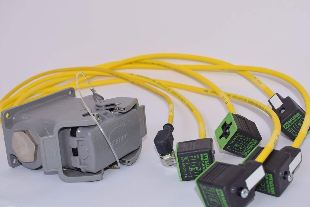 NEW HARTING HAN 10-E 10 pin Connector MURR Solenoid Valve Plug w/cable