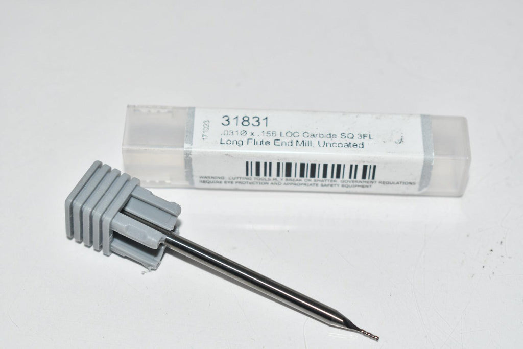 NEW Harvey Tool 31831 0.0310'' 1/32'' Miniature End Mills - Square - Long Flute, Miniature End Mills 3FL