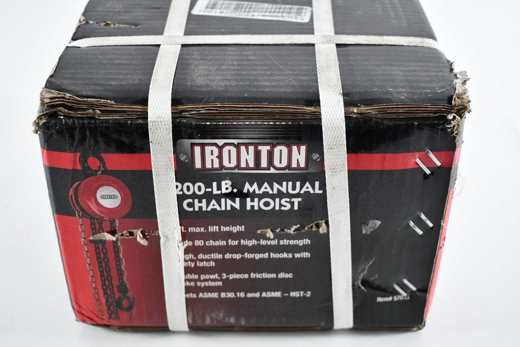 NEW Ironton 57035 Manual Chain Hoist ? 2200-Lb. Capacity, 10ft. Lift