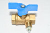 NEW Jomar Valve T-203 Series Flare Ends Ball Valve w/Side Tap 600 PSI 5J-BRS 1/2''