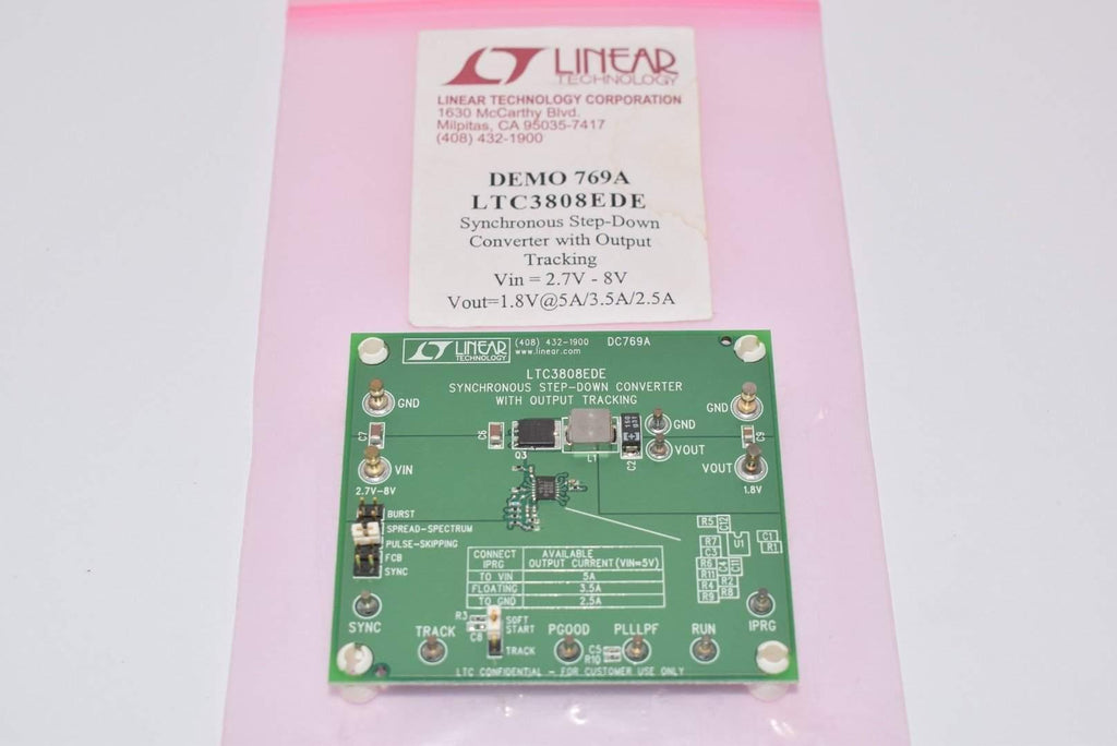 NEW LINEAR TECHNOLOGY DEMO 769A LTC3808DE SYNCHRONOUS STEP-DOWN CONVERTER WITH OUTPUT TRACKING