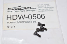 NEW Lot of 4 FADAL HDW-0506, Screw; SOCAP 8-32 x 3/8''